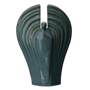 Eternal Guardian - Ceramic Cremation Ashes Urn – Oily Green Melange